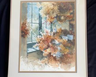 CRISSE BENNETT Framed & Signed Watercolor “Weeds For Sale” * Local Edmonds Artist