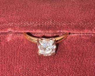 WOMENS 14k GOLD 3/4 CT DIAMOND RING 