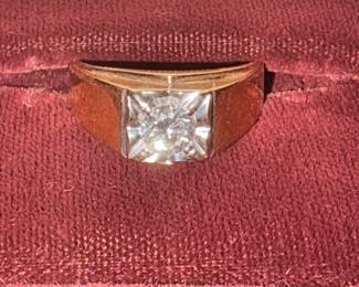 MENS 14K DIAMOND RING 