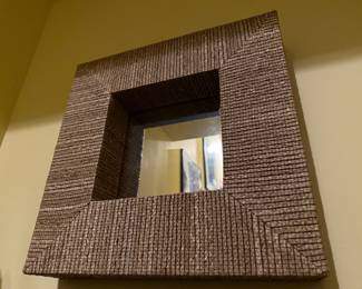 Woven Straw Framed Square Mirror