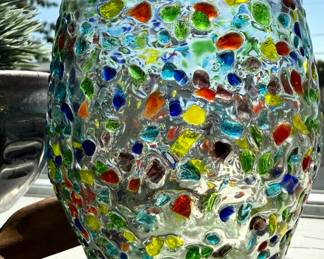 Confetti Style Art Glass Vase