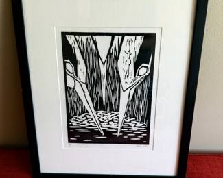 2007 Framed & Matted Limited Edition Linocut Print by Neary