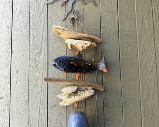Driftwood & Pottery Fish Wind Chime