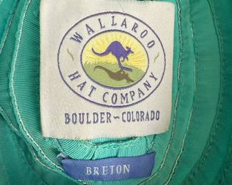 Wallaroo Hat Company Turquoise and White Striped Breton Sun Hat