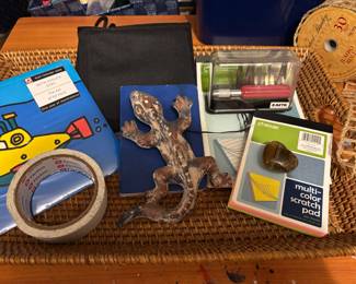 Terracotta Lizard Figurine, Multi-color Scratch Pad, Xacto Knife Carving Set