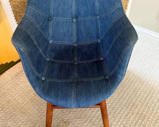 Tufted Denim Accent Chair