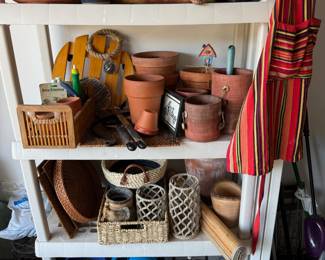 Assortment of Planters, Plant Rollers, Candle Holders