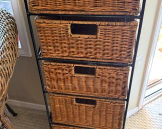 5 Drawer Wicker Basket Storage