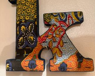 Colorful Quilted Alphabet Letter K Plaque
