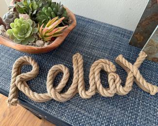 Rope "Relax" Wall Art