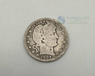 1907-O US Silver Barber 25c