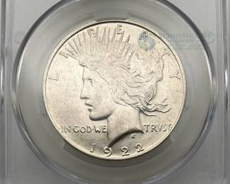 1922-D Peace Dollar, CAC Certified, AU Details