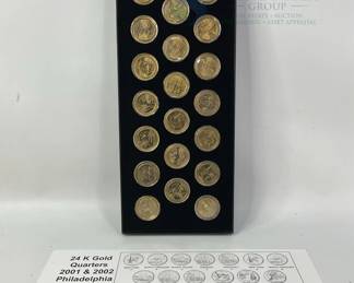 2001-2002 U.S. Mint 24K Gold-Plated State Quarters Collection - Philadelphia & Denver