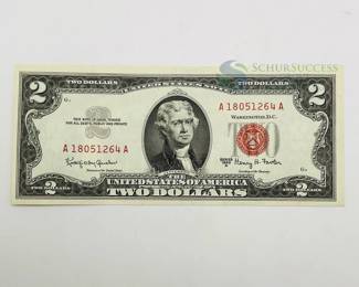 1963 U.S. $2 Bill, Red Seal
