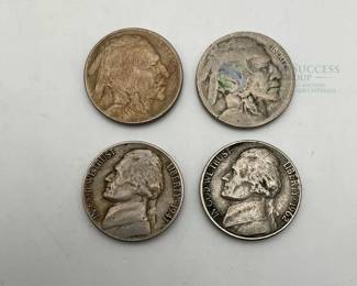 1914 & Unknown Buffalo Nickels, 1941 & 1962 Jefferson Nickels