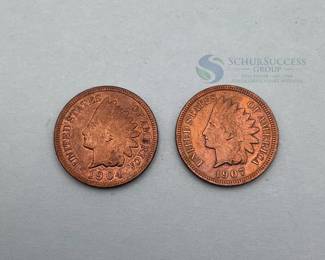 1904 & 1907 Indian Head Cents