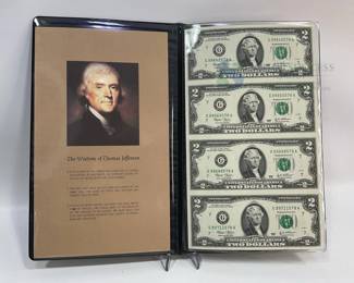 World Reserve Monetary Exchange $2 Currency Collection Uncut Bills