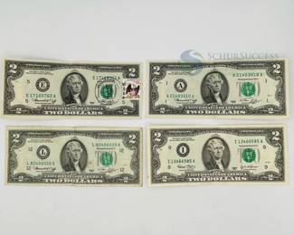 1976 and 2003 US $2 Dollar Bills
