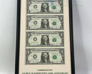 1981A George Washington 250th Anniversary $1 Uncut Currency Sheet