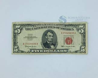 1963 $5 Red Seal Legal Tender Note