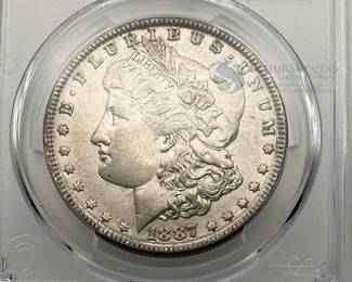 1887 Morgan Dollar, PCGS AU58