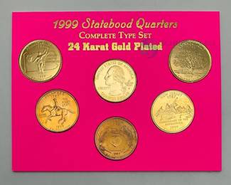 24K Plated 1999 Statehood Quarters Set