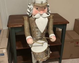 Metal drummer figure with lights 50” tall