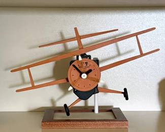 Vintage French Leather Plane Clock. Needs service. $30