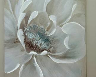 White flower art on canvas $175