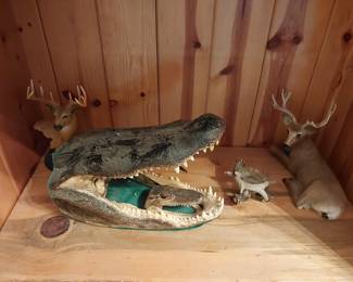 Mounted Baby and Momma Gator.