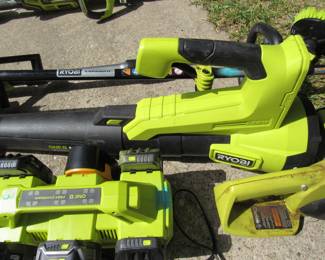 Ryobi Cordless Yard Tool Bundle with multiple Batteries and Multi Charger
