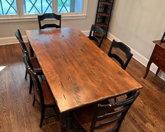 Made in Canada 7ft-10ft hard wood dining room table and chairs