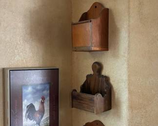 Antique wall hanging letter holders