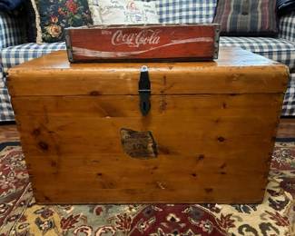Antique wood trunk