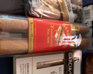 Collection of cigars and cigar boxes