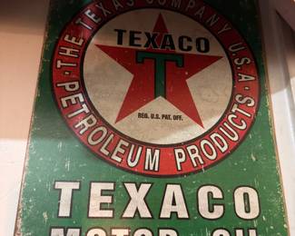 Vintage Texaco Motor Oil advertising sign
