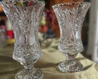 Beautiful set of Crystal vases - HEAVY