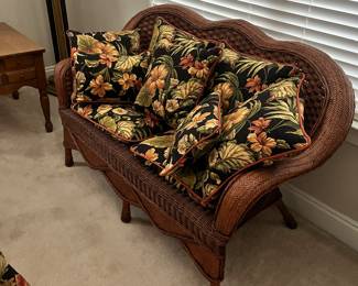 Settee with all the pillows