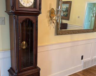 BEAUIFUL TALL CASE CLOCK AND MIRROR
