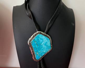 Native American Sterling & Turquoise Bolo