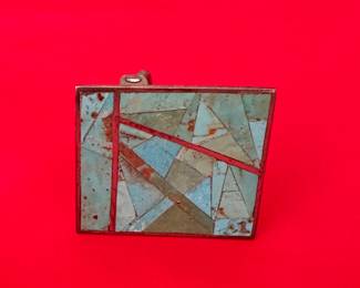 Sterling turquoise belt buckle