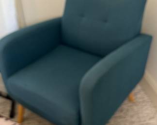 Blue Velvet Upholstery Accent Chair