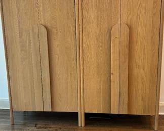 2 Crate and Barrel Annie Natural Storage Cabinet Natural White Oak