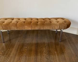 CB2 Luxury Suede Tufted Bench
