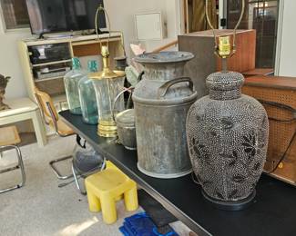 Lamps and milk jug