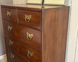 HENREDON Beautiful Tall Chest with Brass Pulls