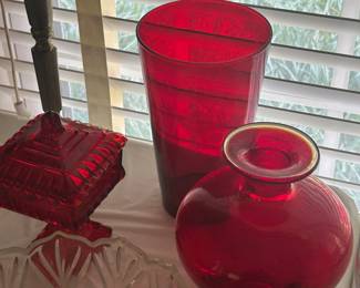 Bright RED Glassware Items!