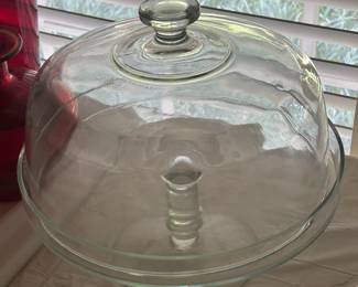 Vintage Cake Plate on a Stand with Dome Cover