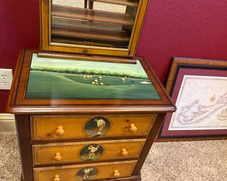 Golf themed chest with golf ball rack