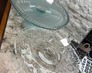 Glass cake plates